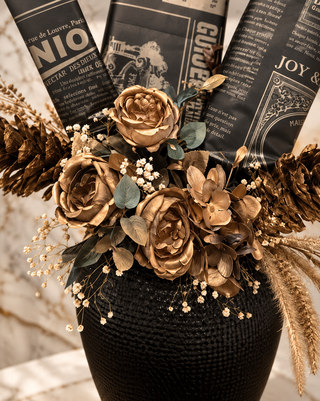 Gilded Noir Treat Vase