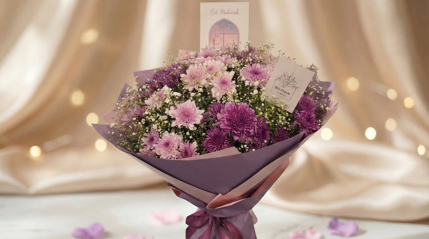 Lavender Dream Bouquet Side View – Delicate Pastel Flower Bouquet | Boutique de Fleurs Lahore Pakistan