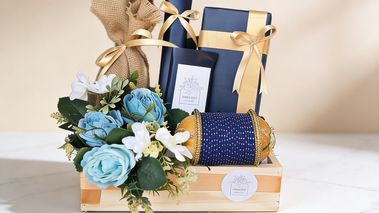 Sapphire Moon Eid Hamper Detail – Beautifully Curated Eid Celebration Hamper | Boutique de Fleurs Lahore Pakistan