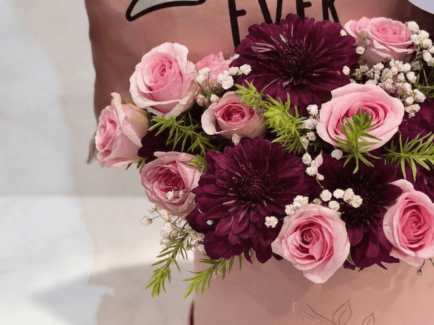 Mother's Love Gift Box Detail – Heartfelt Mother's Day Floral Gift | Boutique de Fleurs Lahore Pakistan
