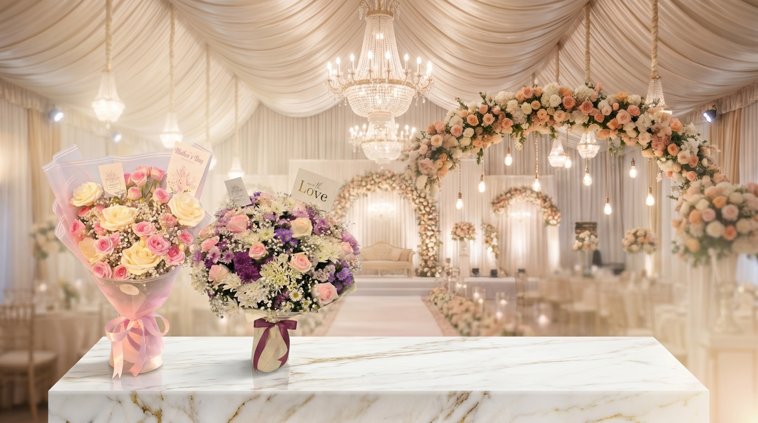 Wedding venue with luxury floral decor in Lahore — Boutique de Fleurs