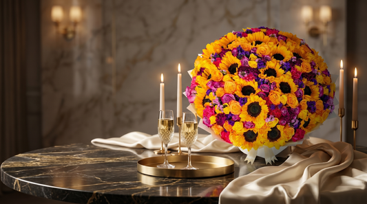 Luxury floral arrangement with premium roses — Boutique de Fleurs Lahore
