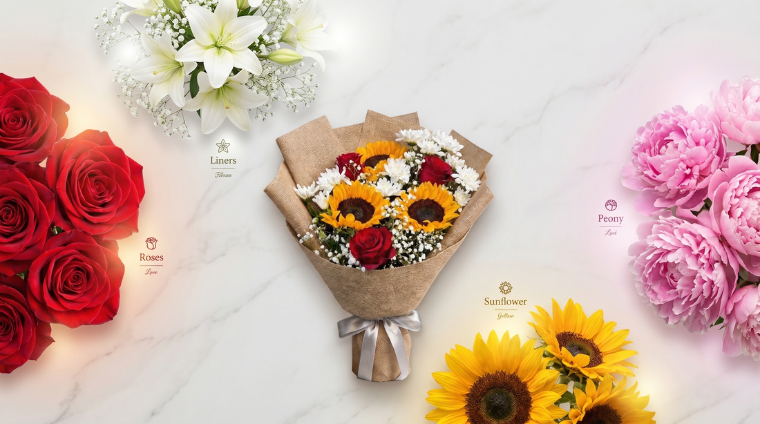 Multi-colour flower meanings chart — Boutique de Fleurs Lahore