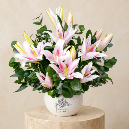 Pink Lily Bloom Vase