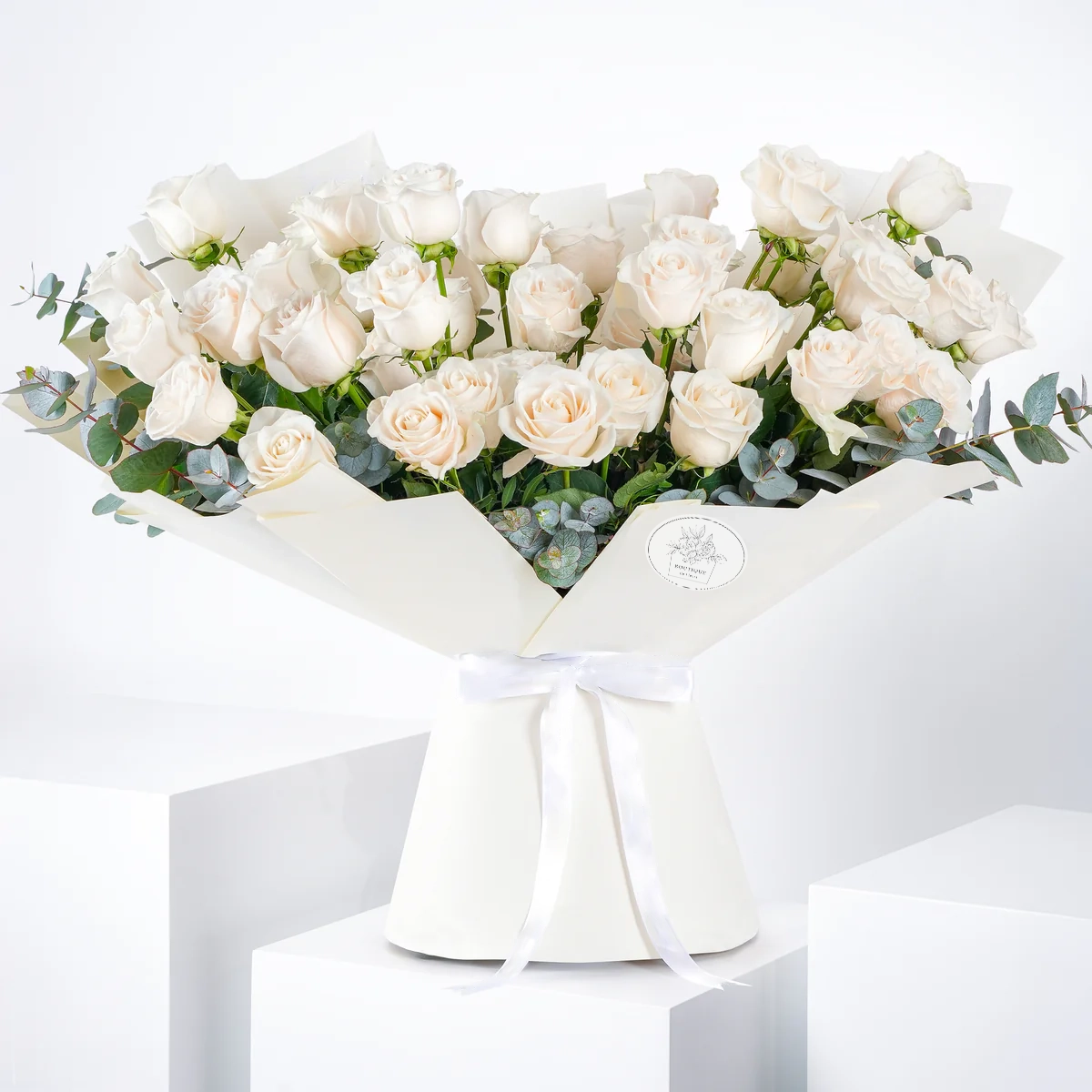 50 white roses