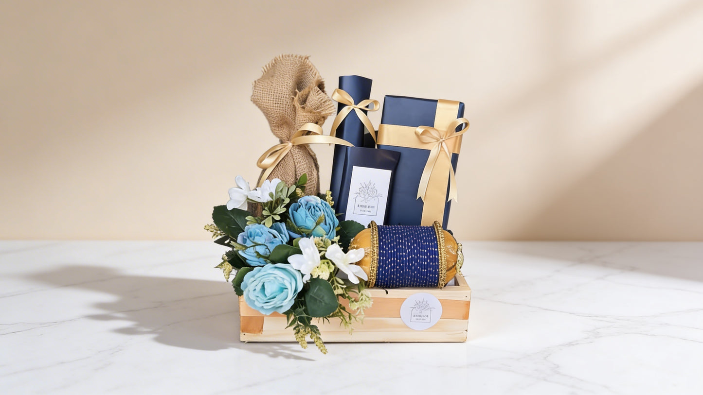 Sapphire Moon Eid Hamper – Elegant Festive Eid Gift with Indulgent Treats | Boutique de Fleurs Lahore Pakistan