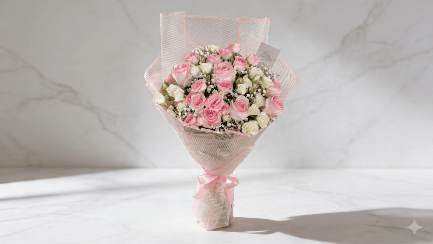 Pink Cloud Bouquet – Soft Romantic Pink Rose Bouquet | Boutique de Fleurs Lahore Pakistan