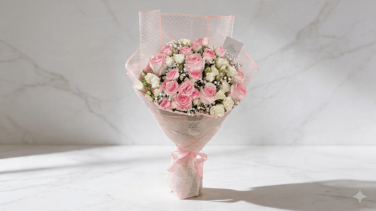 Pink Cloud Bouquet – Soft Romantic Pink Rose Bouquet | Boutique de Fleurs Lahore Pakistan