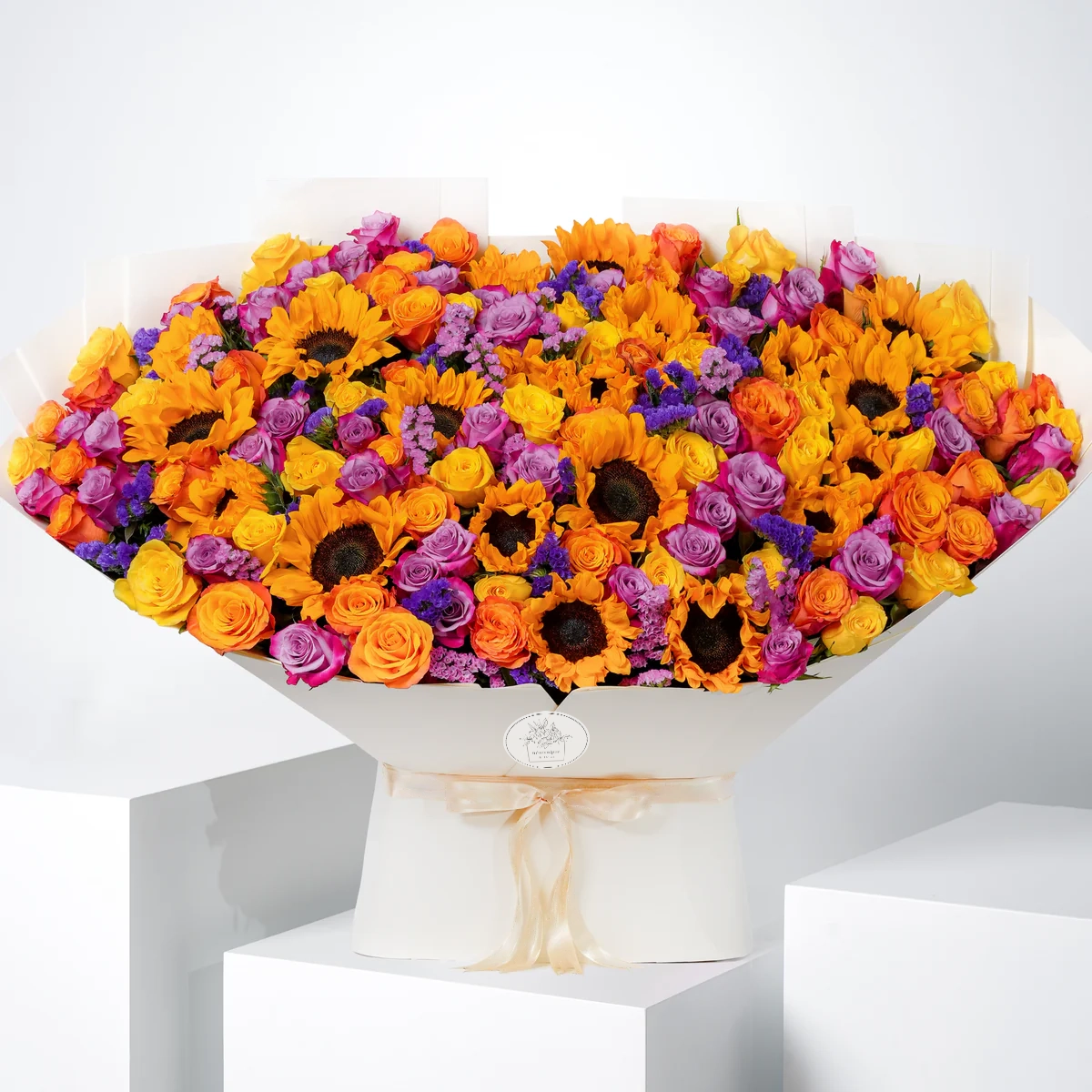 Vibrant Grand Bouquet Top View – VIP Birthday Flower Bouquet Lahore Pakistan